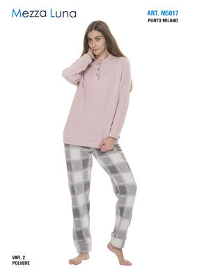 PIGIAMA DONNA M/L M5017 Ingrosso MEZZA LUNA Tellini S.r.l.